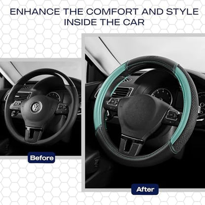 Skechers Air-Cooled Steering Wheel Cover, Air Cool Mesh Leather Car Steering - Image 6