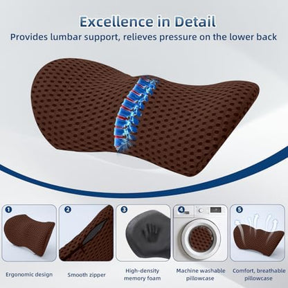 Lumbar Pillow, Memory Foam Lumbar Support Pillow - Image 2