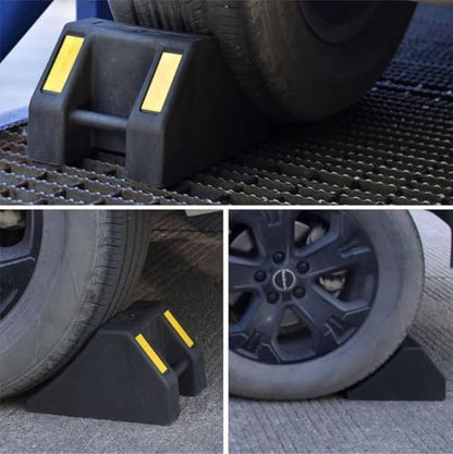 Heavy Duty Rubber Wheel Chocks 8 Packs, Premium Wheel Stopper - Image 6