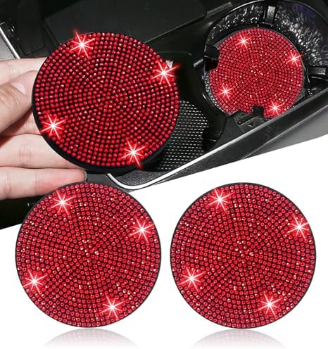 NBTEPEM 2pcs Bling Car Cup Holder Coaster, 2.75 inch Anti-Slip Shockproof by NBTEPEM