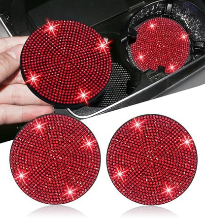 NBTEPEM 2pcs Bling Car Cup Holder Coaster, 2.75 inch Anti-Slip Shockproof by NBTEPEM