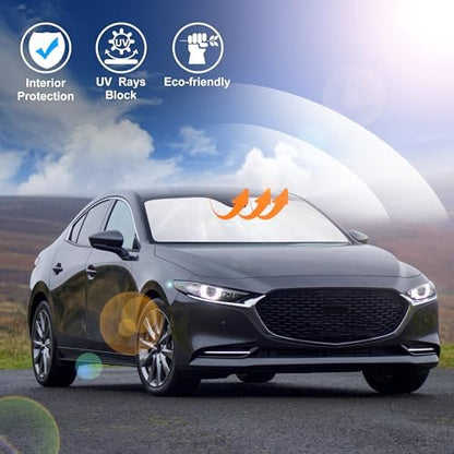 Windshield Sun Shade for 2014-2025 2026 Mazda 3 Accessories - Image 5