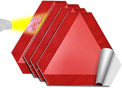 Slow Moving Vehicle Sign 4 Pack 7" x 8" Diamond Grade Reflective Slow Moving by SMASMILE