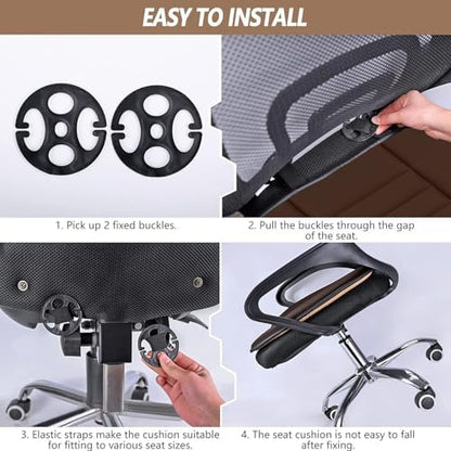 MYFAMIREA 2PCS Car Seat Cushion Pad 1.2" Thick Comfort Seat Protector - Image 4