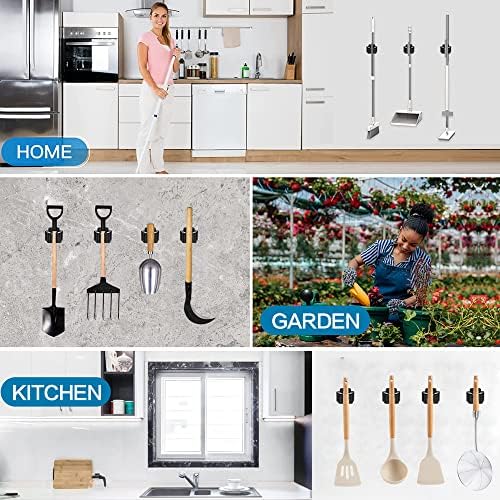 JAMEND CLXP 24PCS Broom and Mop Holder, Heavy Duty Garden Tool Organizer Rack - Image 7