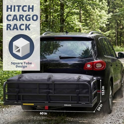 Forluck 60" x 24" x 14" Folding Hitch Mount Cargo Carrier, 500 lbs Capacity - Image 2