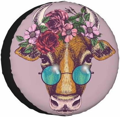 Cow Portrait Spare Tire Cover Cow by NOMEDOGYIM