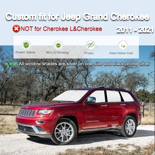 KMF 8pcs Sun Shades for Jeep Grand Cherokee 2011-2021 Accessories, Full Thicken - Image 6