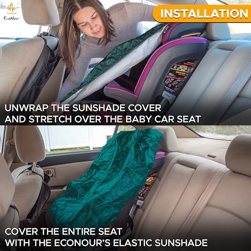 EcoNour Baby Car Seat Sun Shade Cover | Infant Car Seat Heat Protector | - Image 6