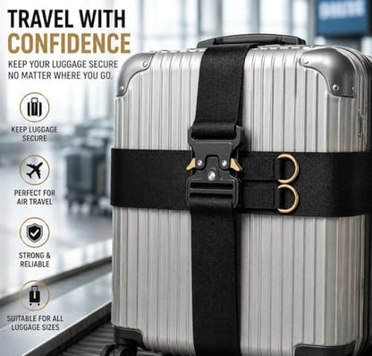 Metal Buckle Heavy Duty Luggage Straps, 2 Pack 10ft x 2in Tie Down Straps - Image 2