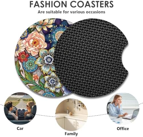 2 Pack Car Coasters，2.75-inch Neoprene Non-Slip Cup Holder Coasters - Image 7