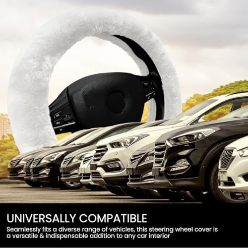 Andalus Brands Luxury Fluffy Car Steering Wheel Covers – Genuine Merino - Image 6