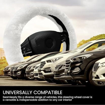 Andalus Brands Luxury Fluffy Car Steering Wheel Covers – Genuine Merino - Image 6
