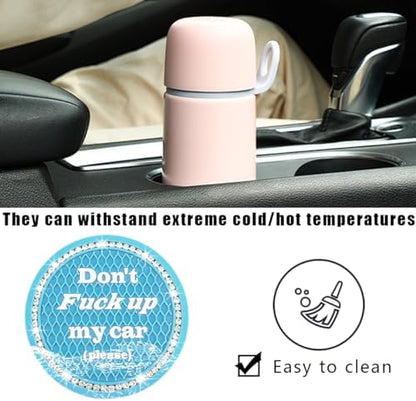2 PCS Bling Car Cup Coaster, 2.75 Inch Anti-Slip Cup Holder Insert Coasters - Image 3