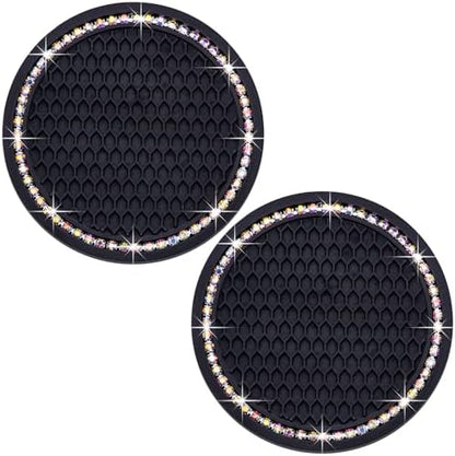 2PCS Bling Cup Holder Coaster, 2.75 Inch Auto Car Cup Holder Insert Coasters by MEAJOO