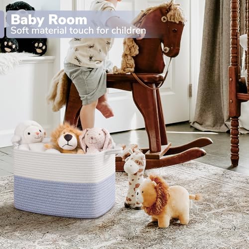 Goodpick Woven Storage Basket for Shelves, Light Blue - Image 4