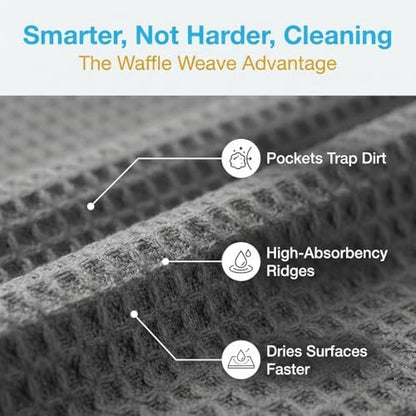 MIRACLEAN Waffle Weave Microfiber Towel, 12 x 12 inches, Barista Towels - Image 2