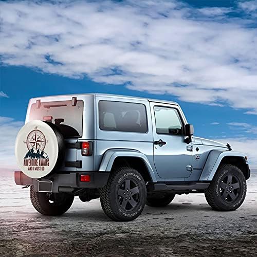 Adventure Awaits and I Must Go Spare Tire Cover Wheel Protectors Weatherproof - Image 3