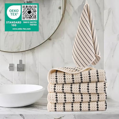 POLYTE 430 GSM Poly Blend Microfiber Quick Dry Waffle Hand Towel, 16x30 in - Image 2