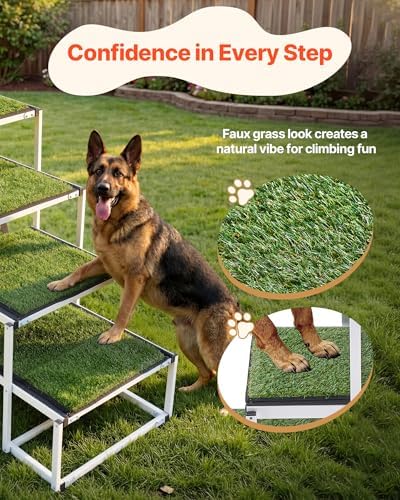 VEVOR Dog Stairs for Car, 4 Steps Extra Wide Foldable Dog Ramp for Large Dogs - Image 4