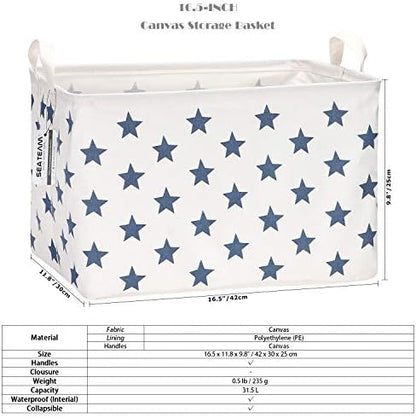 Sea Team Large Rectangle Open-Top Canvas Storage Basket - Image 6