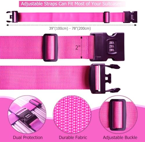 2 PCS Luggage Strap 78" x 2" Suitcase Belts Wide Adjustable Packing Straps - Image 5