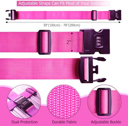 2 PCS Luggage Strap 78" x 2" Suitcase Belts Wide Adjustable Packing Straps - Image 5
