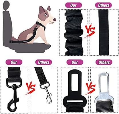 COOYOO Dog Seat Belt, 3 Piece Set Retractable Dog Car Adjustable Seatbelts - Image 4
