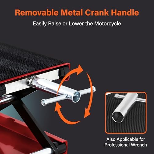 ZENY 1100 LB Wide Deck Motorcycle Center Scissor Lift Jack Repair Hoist Stand - Image 4