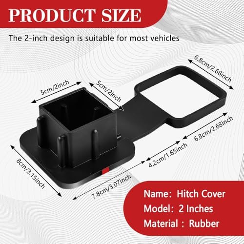 Universal Flag Tow Hitch Covers, Receiver Tube Hitch Plug, American Flag Rubber - Image 2