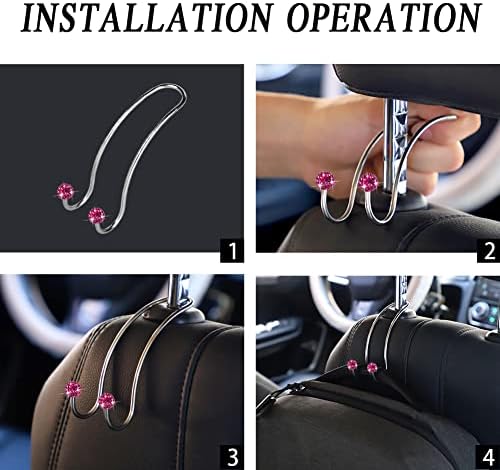 SAVORI Auto Hooks Bling Car Hangers Organizer Seat Headrest Hooks Strong and - Image 5