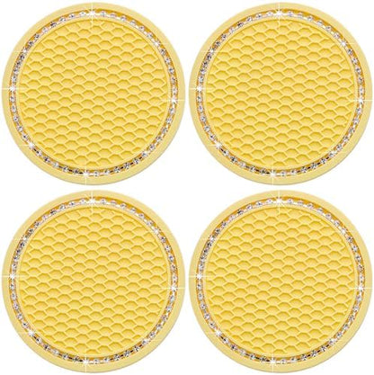 4PCS Bling Cup Holder Coaster, 2.75 Inch Auto Car Cup Holder Insert Coasters by MEAJOO