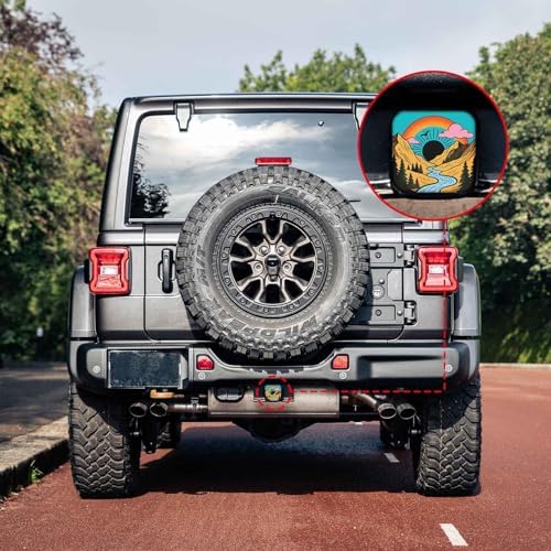 2 Inch Retro Sunset Mountains Trailer Hitch Cover Rubber Receiver Tube Plug Cap - Image 6