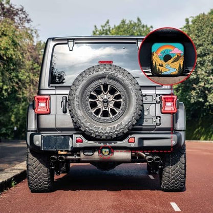 2 Inch Retro Sunset Mountains Trailer Hitch Cover Rubber Receiver Tube Plug Cap - Image 6