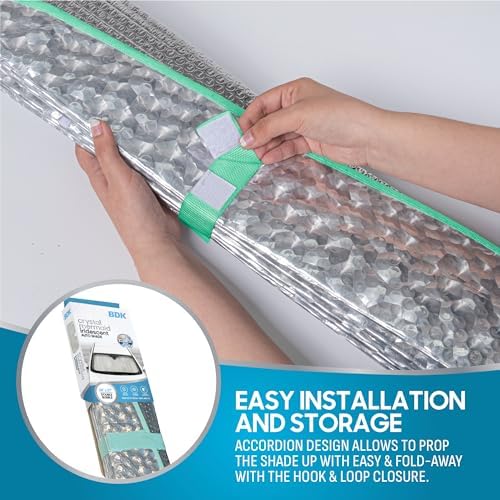 BDK Crystal Mermaid Car Windshield Sun Shade Accordion Folding Sunshade Blocks - Image 5