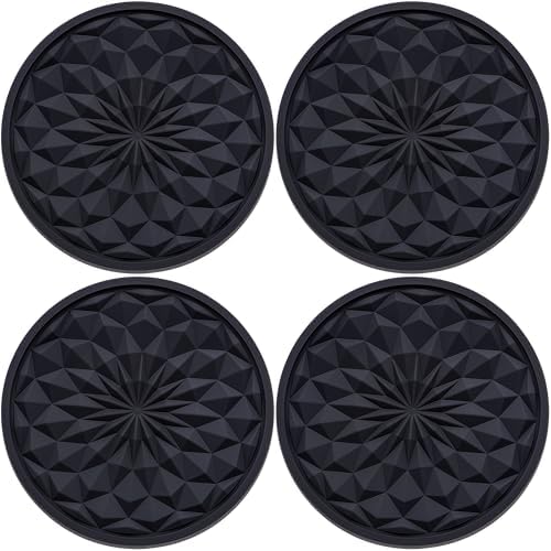 4 Pack Silicone Car Cup Holder Coaster – 2.75 Inch Non-Slip Drink Mat, by MEAJOO