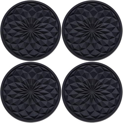 4 Pack Silicone Car Cup Holder Coaster – 2.75 Inch Non-Slip Drink Mat, by MEAJOO
