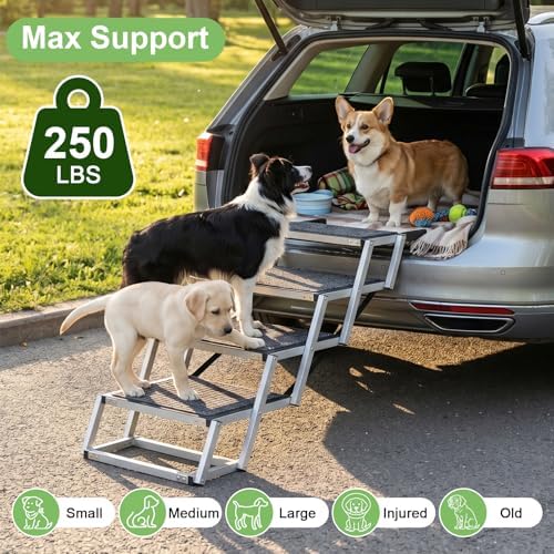Dog Ramp for Car, Foldable Dog Stairs for Large Dogs Steps for SUV - Image 2