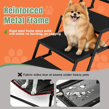 Foldable Dog Stairs for Car, HisFox Portable Dog Steps for Dogs, 7 Steps - Image 2