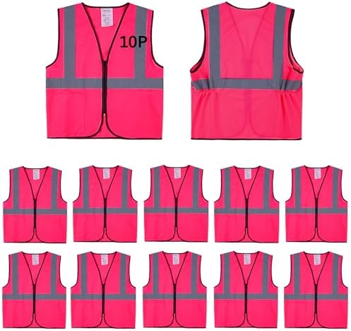 Pink Safety Vests 10 Pack by SafetyClothing