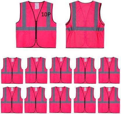 Pink Safety Vests 10 Pack by SafetyClothing
