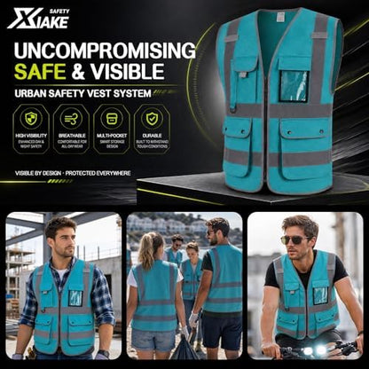 XIAKE Reflective Safety Vest for Men & Women High Visibility Class 2 Vest - Image 6
