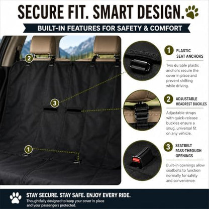 Waterproof Dog Car Seat Cover for Back Seat - Image 4
