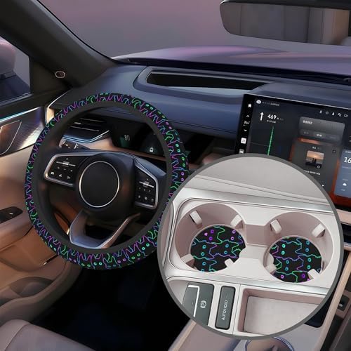 Neon Light Cat Steering Wheel Cover - Image 5