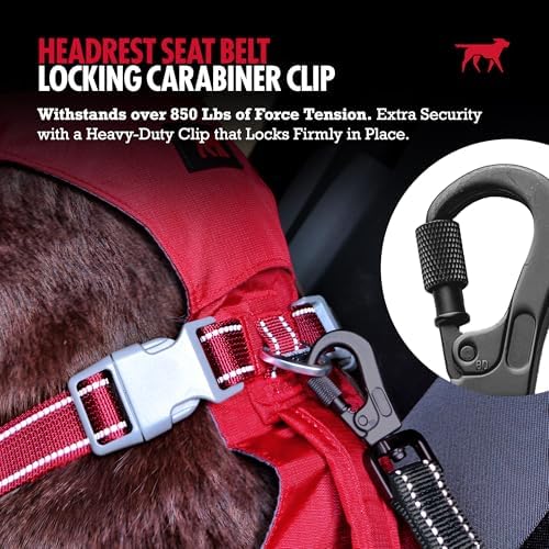 Tuff Pupper Dog Seat Belt for Car Headrest | Adjustable Length Dog Car Harness - Image 3