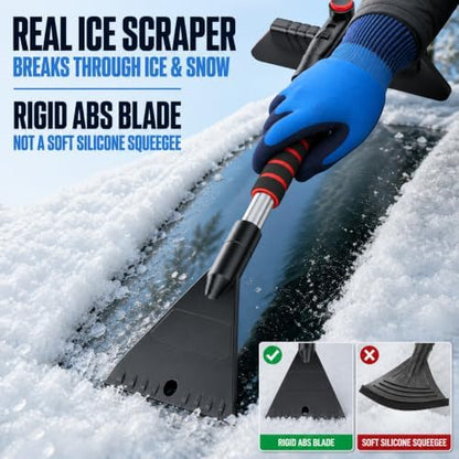Snow Brush and Ice Scraper for Car, 3-in-1 29.5-Inch Telescoping Removal Tool - Image 4
