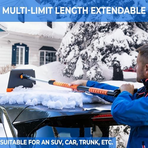 Zone Tech Extendable Snow Squeegee, Ice Scraper and Shovel 42" 5- Rotating Snow - Image 4