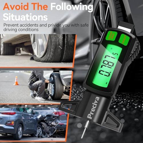 Preciva Rechargeable Tire Tread Depth Gauge, Touch Screen Digital Tire Depth - Image 7