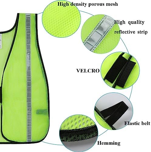 SIFE 10 Pack High Visibility Reflective Safety Vest, Made from Breathable and - Image 2