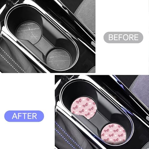 2 Pack Car Cup Holder Coasters, 2.75 Inch Anti Slip Shockproof Embedded Drink - Image 5